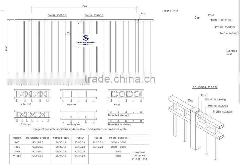 For School,Industry and residental Powder Coated Hot Dipped Galvanised picket Steel Security Fence