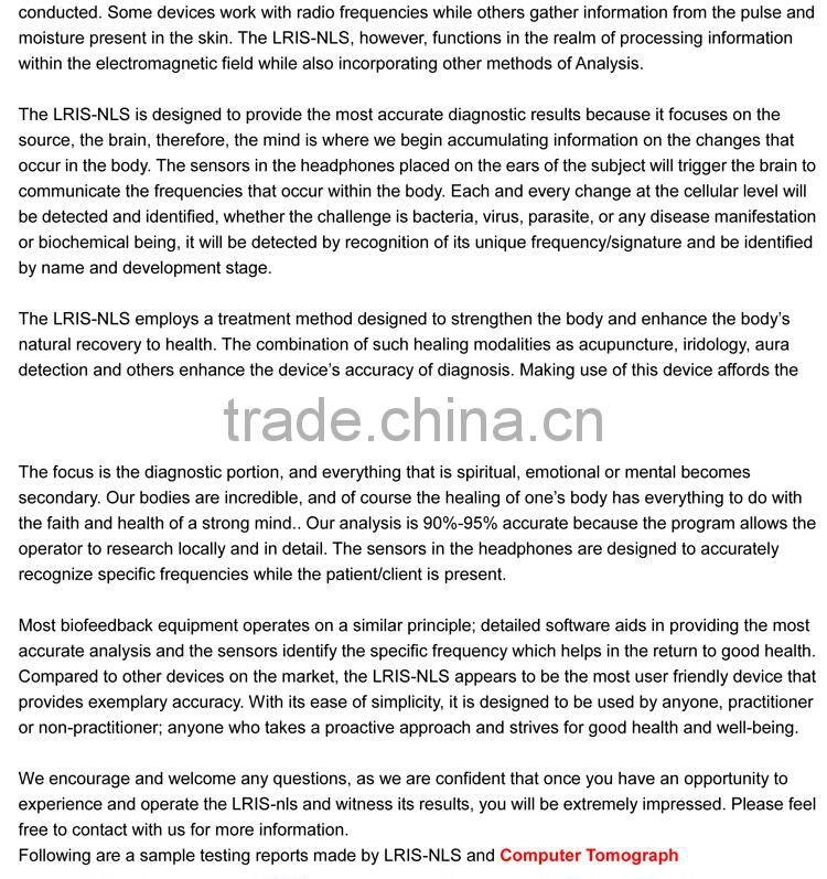 8D LRIS NLS Intelligent healthy diagnostic system 8D LRIS-NLS composition analyze equipment