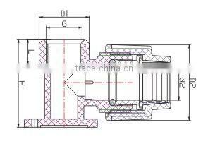 PP Female Thread Elbows with Bracket DIN