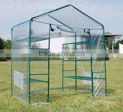 walk-in greenhouse with white PE membrane