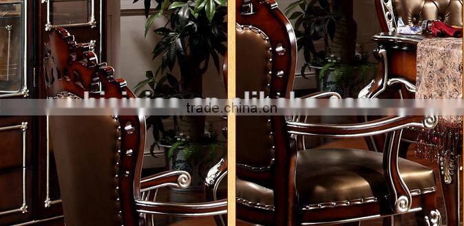 Luxury American Style Dining Room Furniture, Palace Royal Wooden Dining Table For 6 People and Chairs (BF01-ML018)