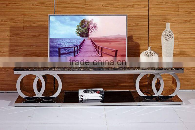 Ring Metal Base Marble Hotel Console Table