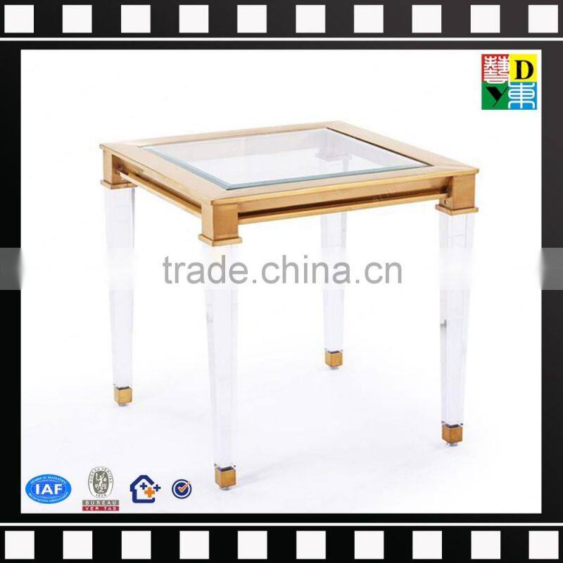 Transparent beauty acrylic end table PMMA coffee tables plastic tea table from china manufacturer