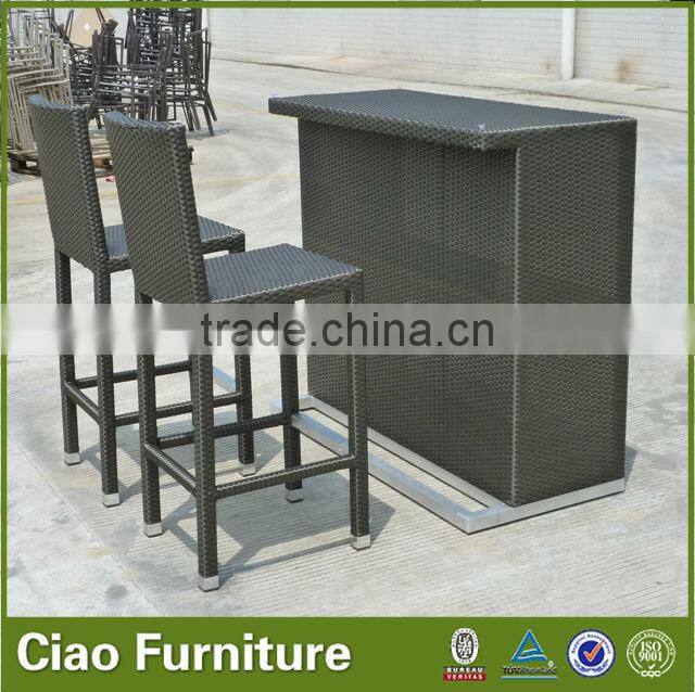 Hot New Outdoor Resin Rattan High Bar Chair Armless Bar Stool