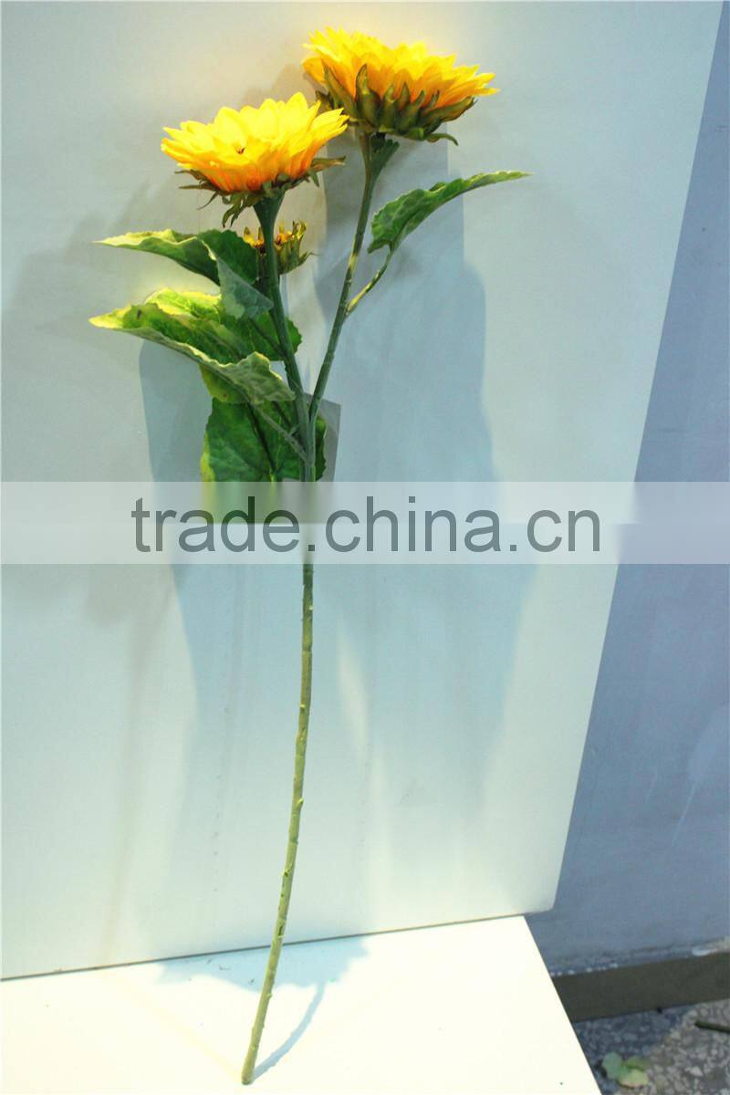 Home garden decorative wedding 70cm Height artificial plastic Flower bronze Bushing 3 head sunflower EMG11 21W11