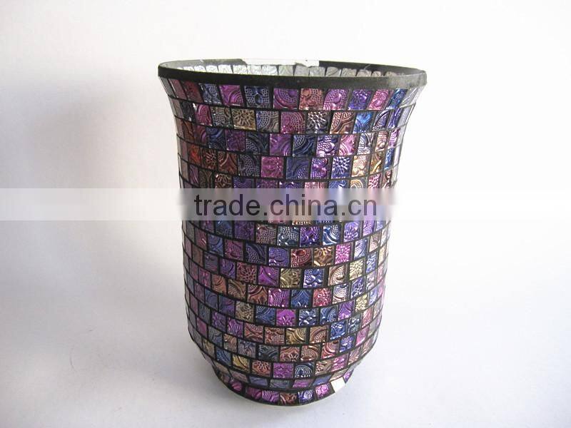 Elegant Ornate Mosaic Votive Candlestick Colored Purple Vintage Wedding Souvenir China