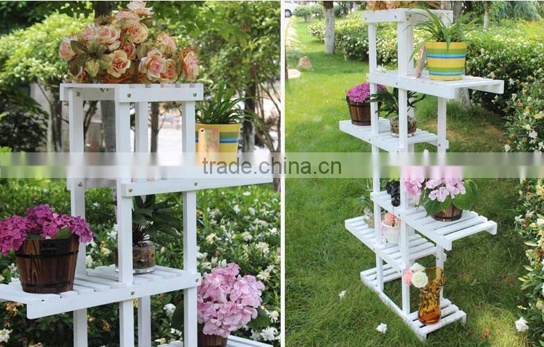 Good-looking wooden flower shelf