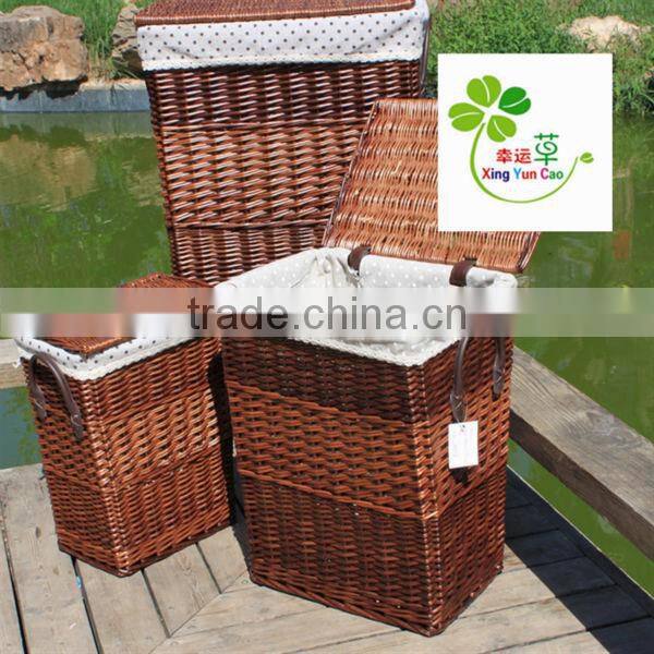 wicker laundry basket with hamper