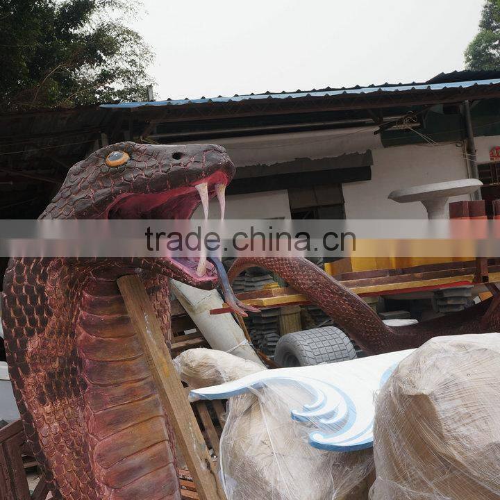 Life size snake with logo decoration for zoo or theme park