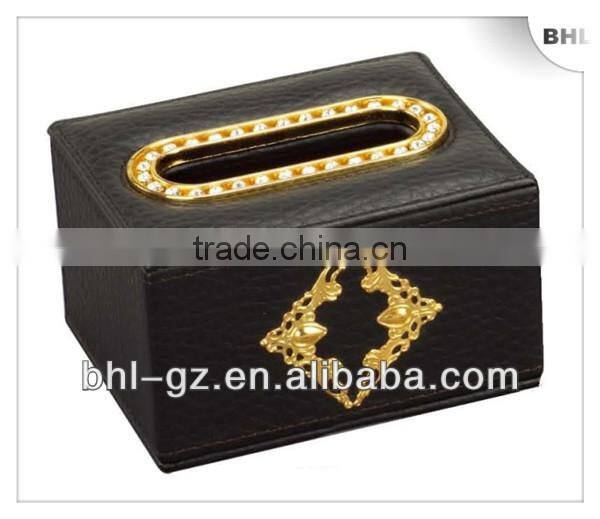 Ancient Western style christmas gift set -PU leather rectangular tissue box M-2A-2(PW-56),