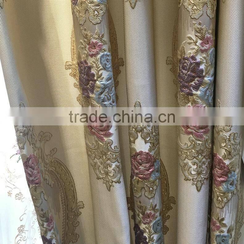 p-8637 European window shade purple curtain fabric bedroom living room floor floating curtains customized curtain fabric