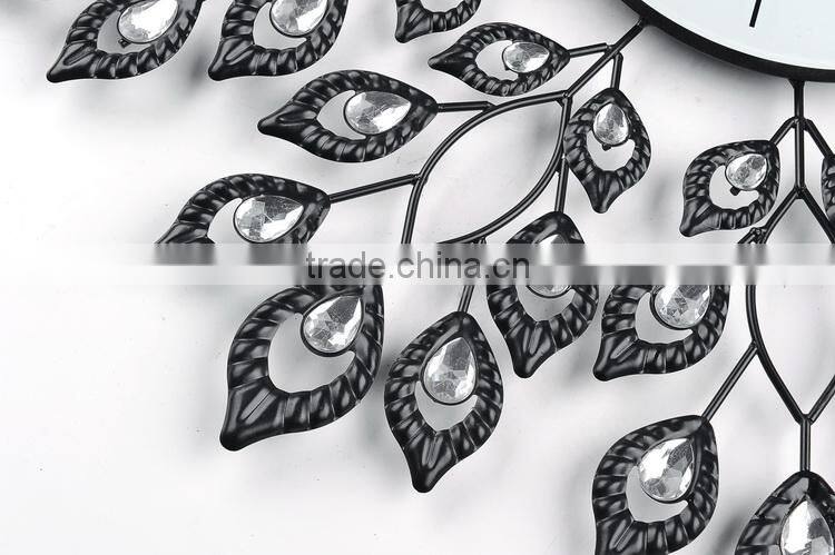 Vintage crystal metal wall digital clock