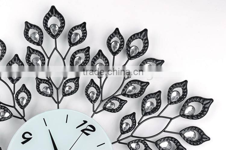 Vintage crystal metal wall digital clock