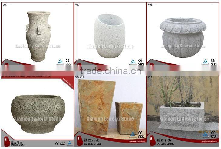 Natural Flamed Granite Antique Large Garden Pots