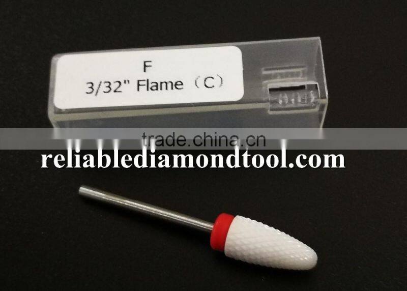 Shank Diameter 2.3mm Fine Type Ceramic Burr For Nail 1 Piece Huaxing Flame Head Huaxing Head Diameter