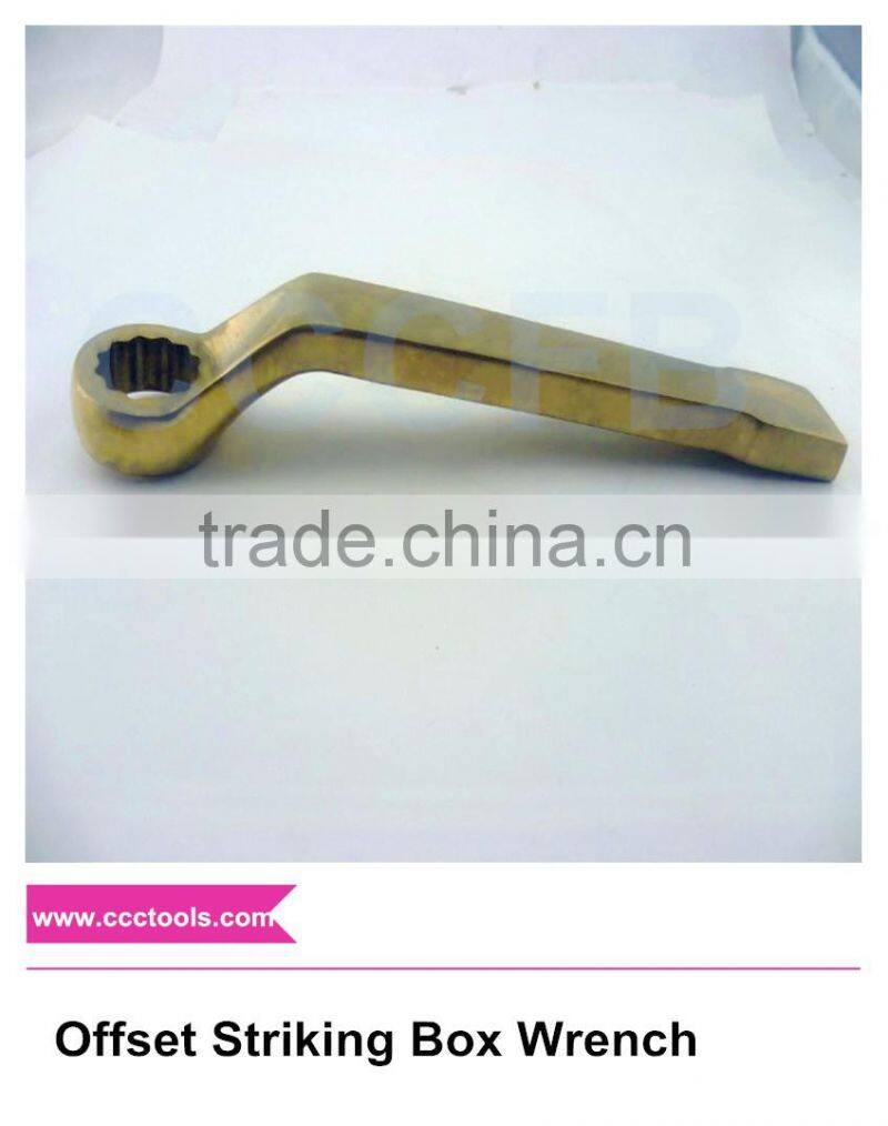 27mm Offset Striking Box Wrench Hammer Slogging Spanner Al-Br Non Sparking Hnad Tools