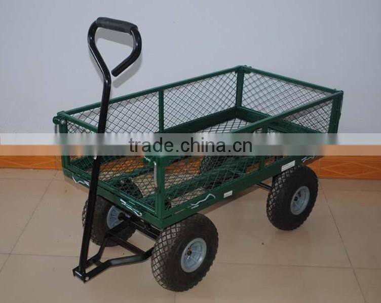 frame structure four big wheels foldable wagon garden cart