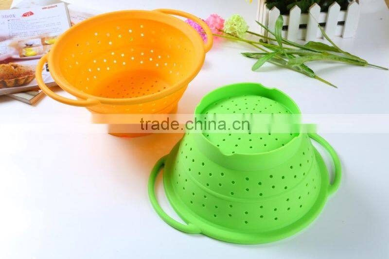 Silicone birdbath folding bowls Kitchen basket wash basin silicone basket
