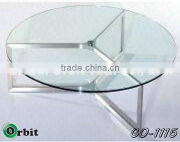 Hot selling round living room furniture glass tea table, modern coffee table