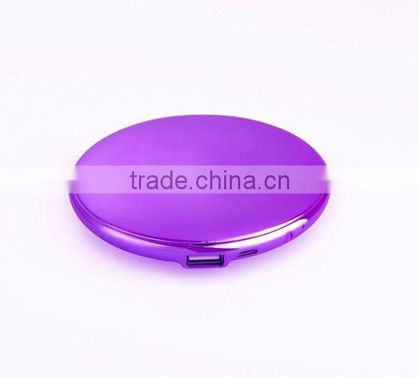 7000mAh Round Mirror Shape Portable Charger Power Bank