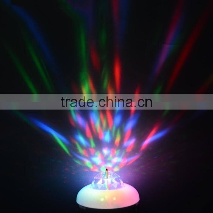 IPO Auto Mini Party Light Stage Lighting LED Bulbs E27 3W Bulb Full Color RGB LED Plastic Rotating Lamp