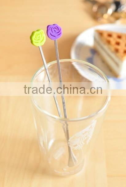 High Quality 2 Pieces Per Set Stainless Steel With Silicone Coffee Stirrer
