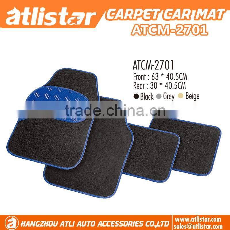 pvc anti-slip backing 5pcs carpet floor car mats