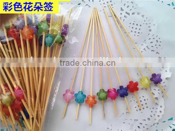 ZHUPING wooden ball beaded bamboo toothpicks fruit pick