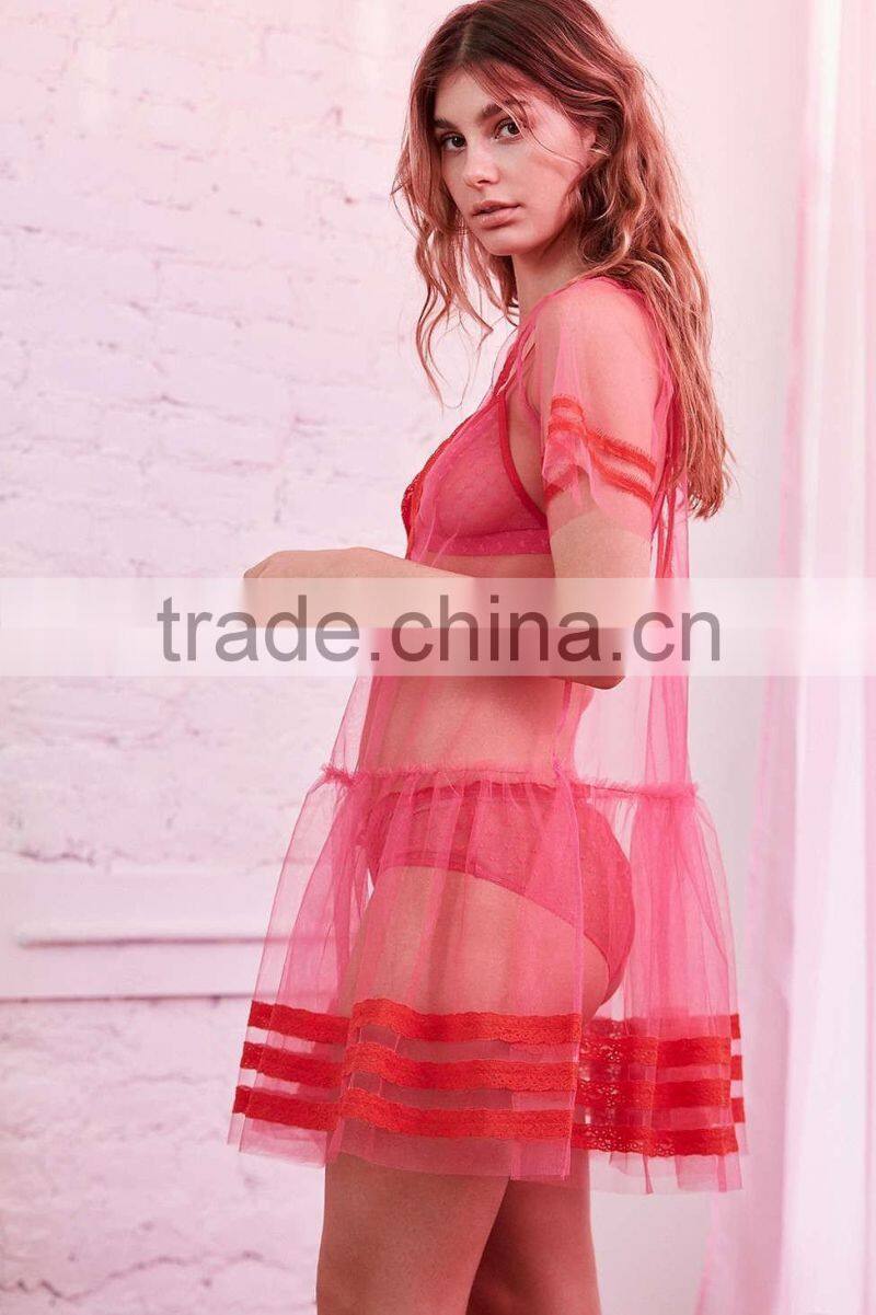 The Party Sheer Mesh Slip With V-Neck Open Back Girls Sexy Night Dress Nighty For Honeymoon Names Of Ladies Dresses HSD5907