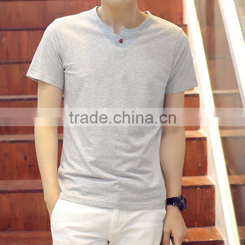 Men's V neck collar T shirt short sleeve shirts v-neck t shirt New fashion t shirt