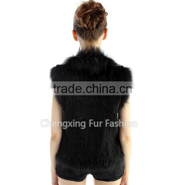 CX-G-B-21B New Fashion Real Knitted Women Rabbit Fur Italian Fur Vest