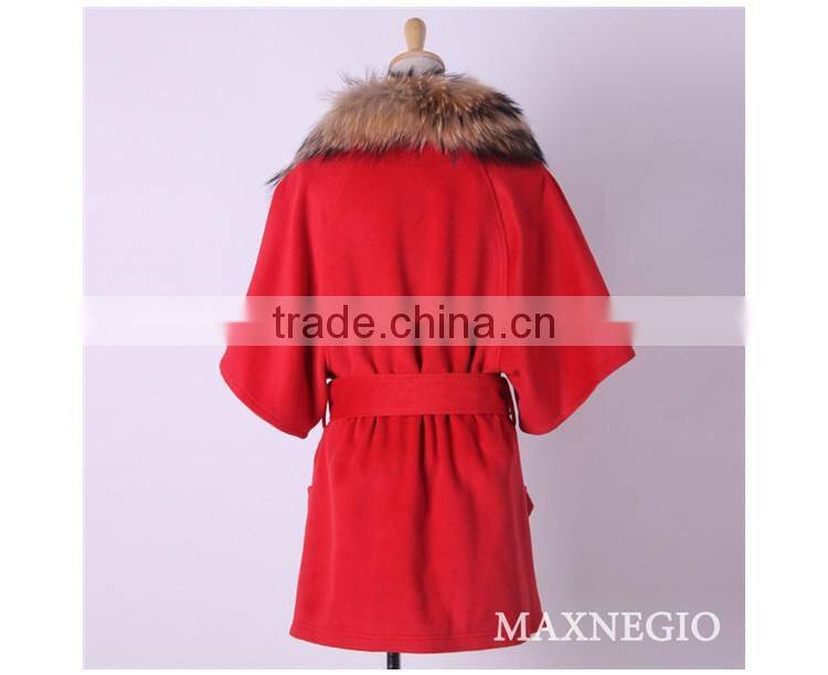 guangzhou garment factory best design top quality fashion red womens winter long coats