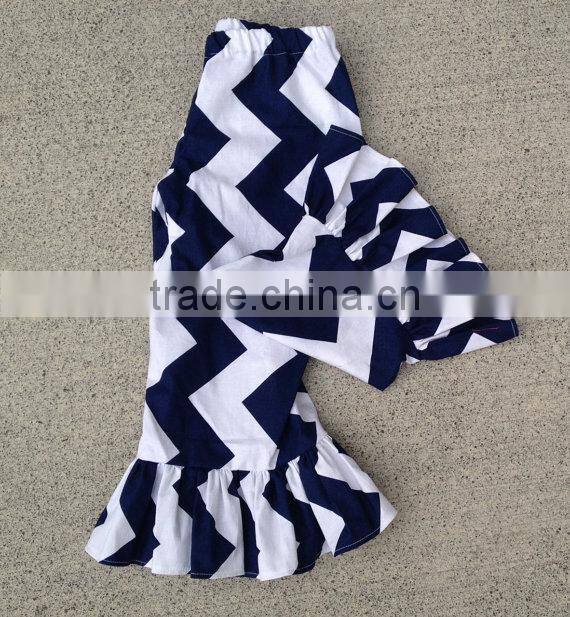 Newest chevron pants summer baby boutique ruffle outfits baby girls chevron pants outfits