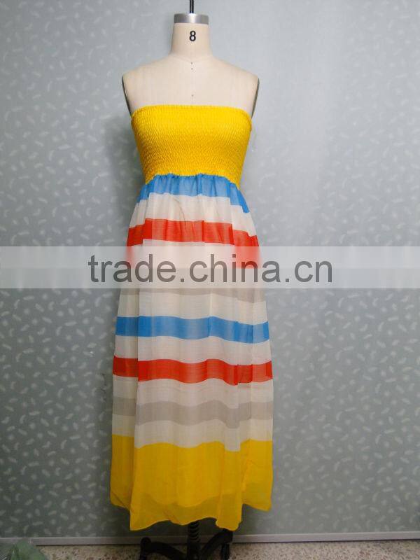 OEM hot sale comfortable print off-shoulder women long beach dress