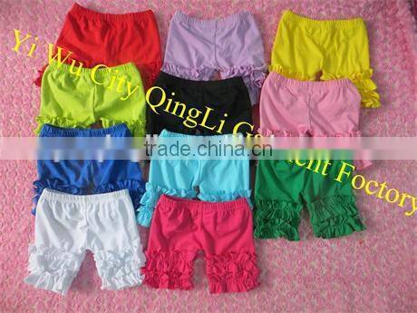 Newest Baby Double Ruffle Short Design Super Soft Cotton Kids Orange and Black Trouse Toddler Girls Halloween Outfit