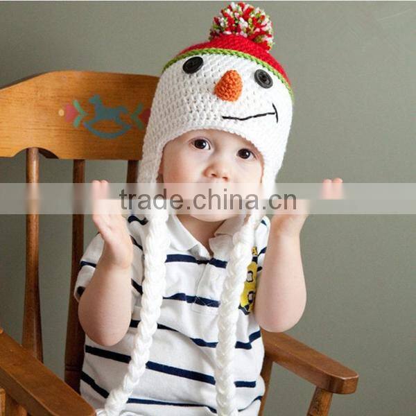 Handmade Funny Newborn baby snowman crochet hat pattern