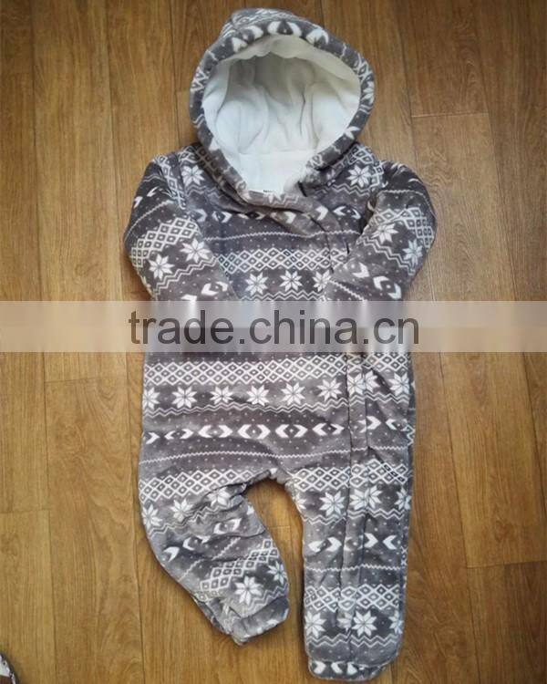 New Arrival Winter Baby Clothes Long Sleeve Velour Baby Hooded Romper