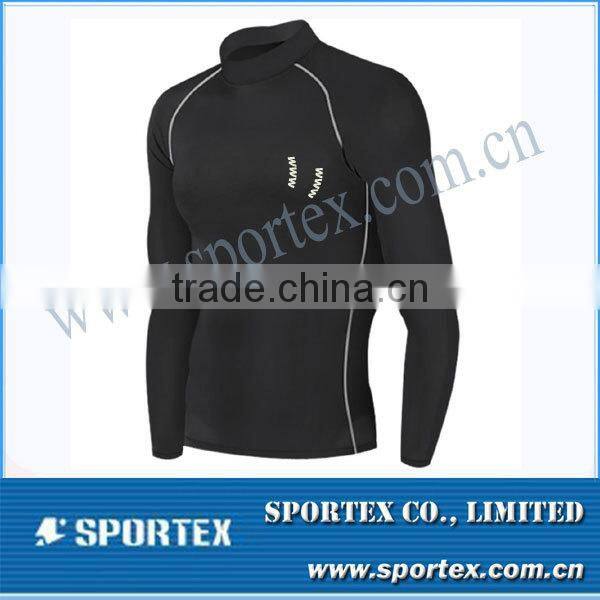 2015 new design flatlock mens compression t shirt