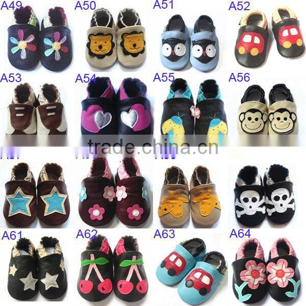 wholesale 2014 shenzhen factory soft sole leather baby shoes