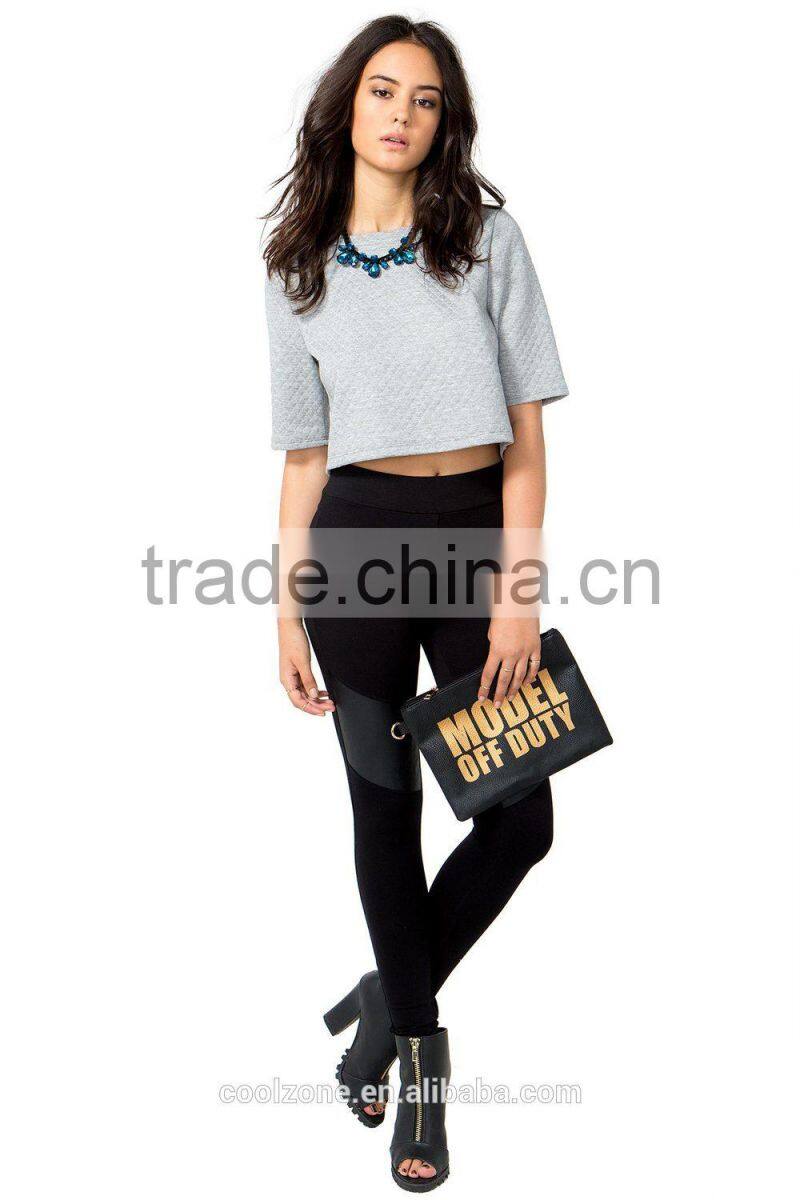 Elasticized waistband skinny PU legging sexy fancy legging for ladies