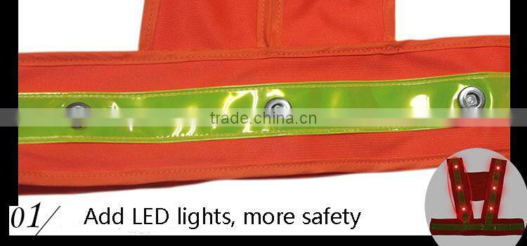 Orange Mesh reflective safety LED clothes for children