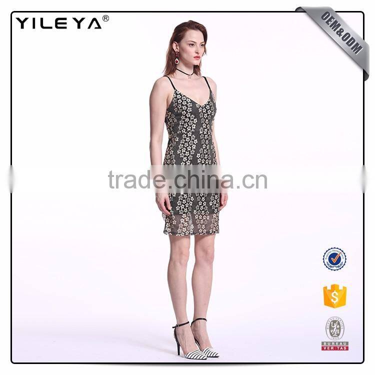 Oem & Odm Service Spaghetti Strap Printing Dress Women Casual 2017