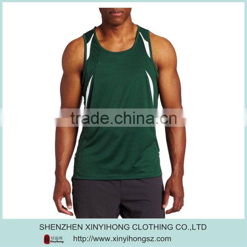 100% polyester mens tank tops/Contrast Colors Design racerback tank tops for men