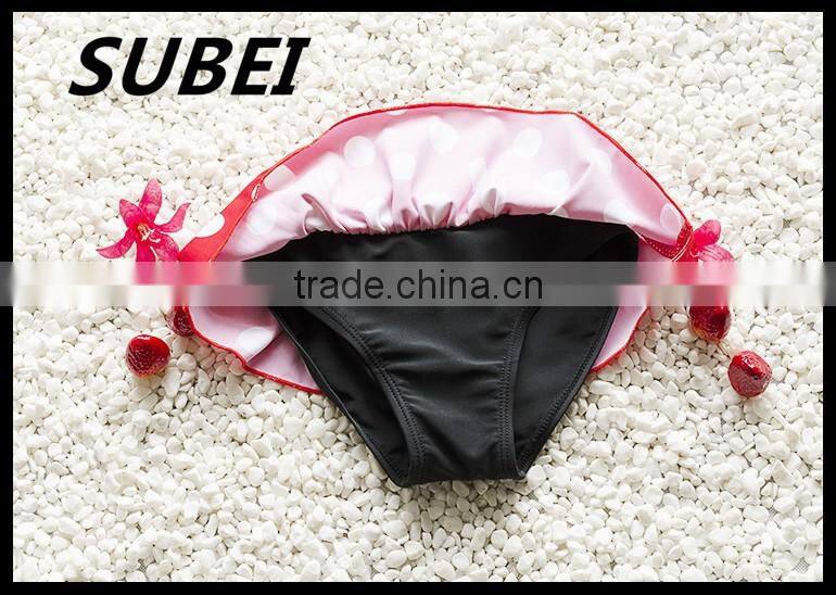 Children's swimsuit girls swimsuit big wave point split child bikini two-piece swimsuit children swimming cap