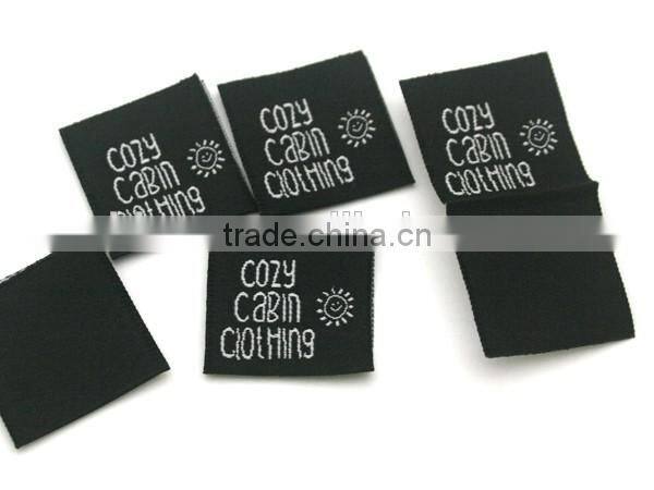 Customized garment labels/woven labels/main label/embroidered tag loop fold WLF-001