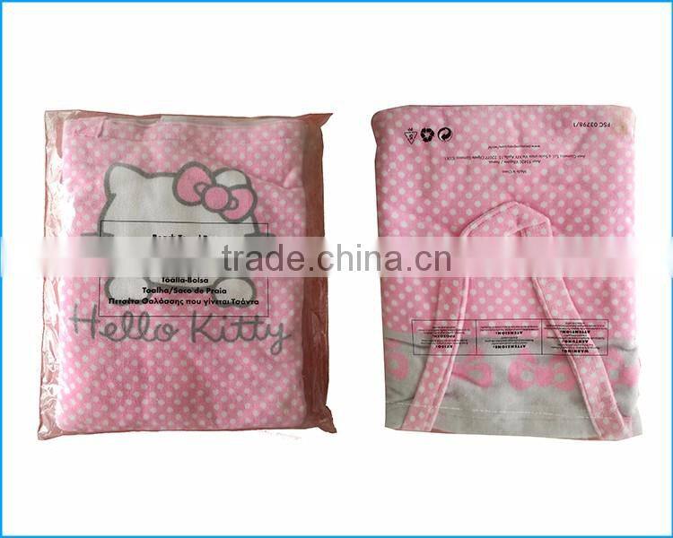 Cotton velour reactive printing design beach towel bag and set