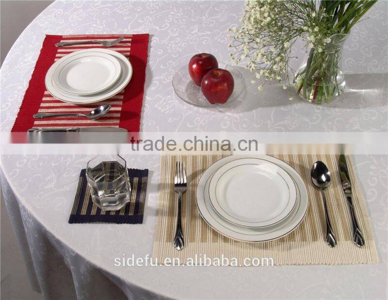Durable Cheap Hotel Ribbed 100% Cotton Placemat