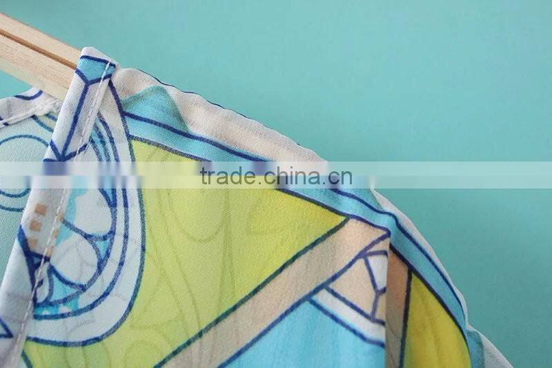 women Beach kimono outside blouse chiffon short sleeve Sunscreen tassel for tops S6310004