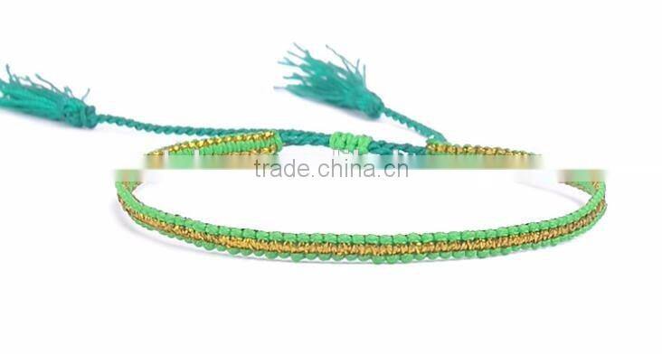 Woven Braided Seed Small Bead Single Wrap Friendship Bracelet with Tiny Tassel Fashion Handmade Beaded Bracelet Jewelry