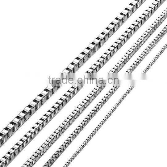 Wholesale Stainless Steel 1.5mm to 4mm Box Chain Necklace Jewelry